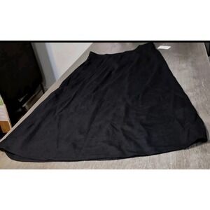 Old Navy Women Black Midi flared Skirt L Elastic Back Closet Staple Basic NWT